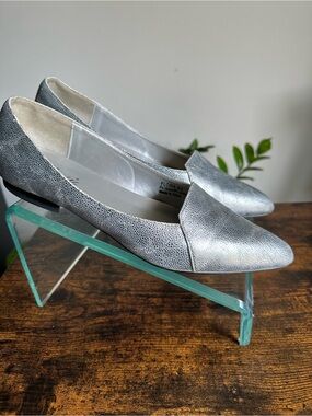 Bellini Silver Pointed Toe Slip-On Flats